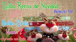 Cómo elaborar una estiba decorada con renos para navidad Video 1, DIY más moldes gratis