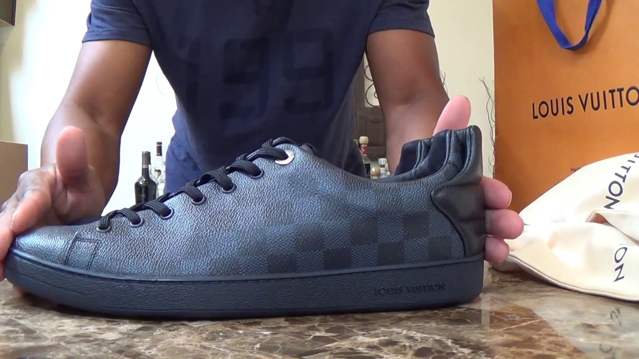LOUIS VUITTON FrontRow Sneaker ~ 2017 Damier Cobalt Blue - YouTube