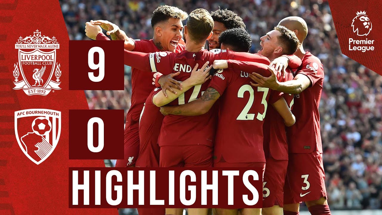 Madison kryds fort HIGHLIGHTS: Liverpool 9-0 Bournemouth | Record-breaking NINE goals at  Anfield! - YouTube