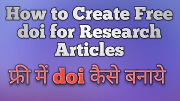 how to create doi for Research Article