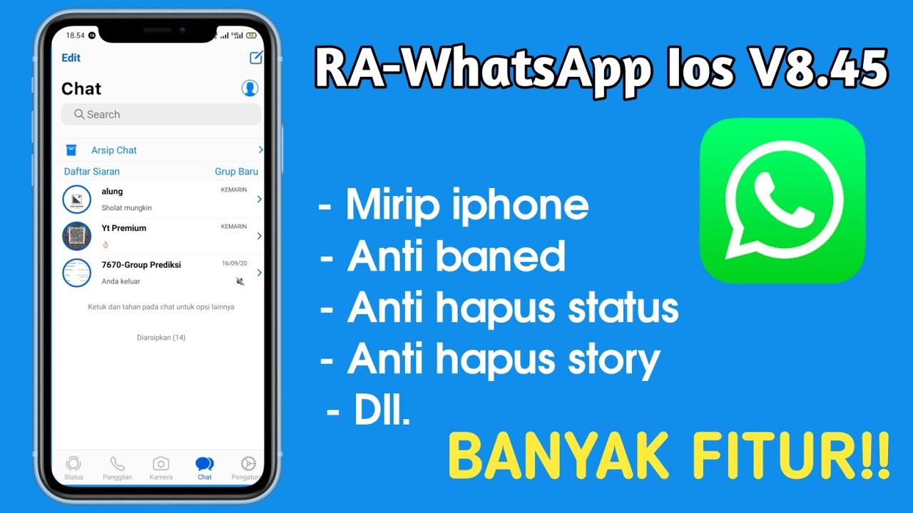 RA WhatsApp ios terbaru 2020 v8.45 || Anti baned!