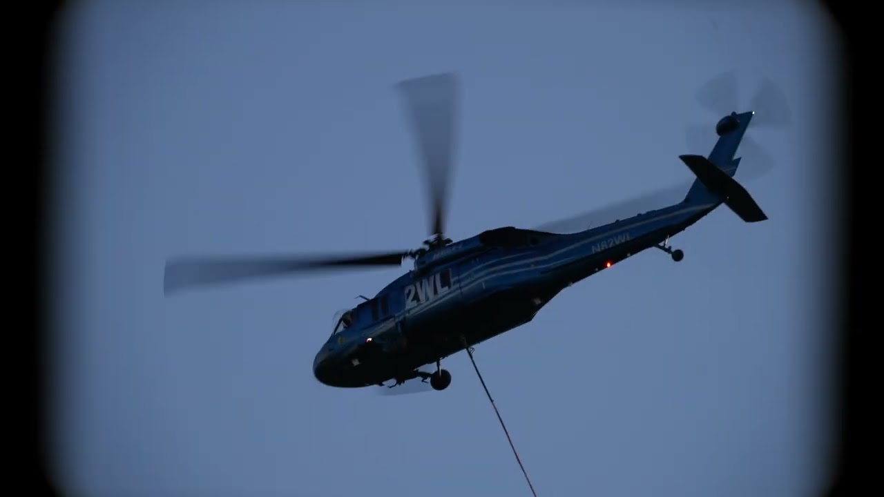 Billings Chinook and Firefighting Helicopters Battle Sunset Fire in Sandpoint, Idaho