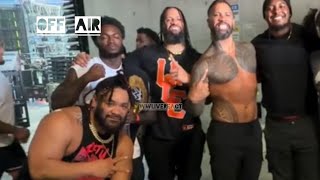 Unseen footage of Royce Keys laughing with The Usos & Jacob Fatu off air  backstage - WWE RAW 