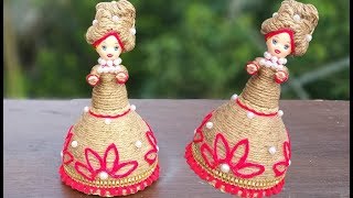 How To Decorate Baby Doll With Jute & Plastic Bottle | Jute Rope Doll Showpiece | Kid Toy Decoration