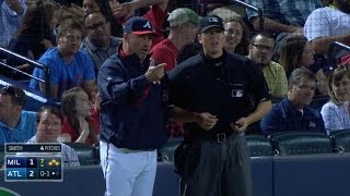 MIL@ATL: Fredi has Smith tossed for foreign substance