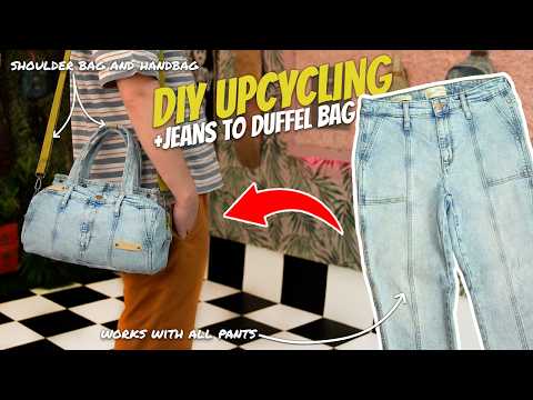 DIY Denim Duffel Bag from Old Jeans | Upcycle Thrift Flip Tutorial