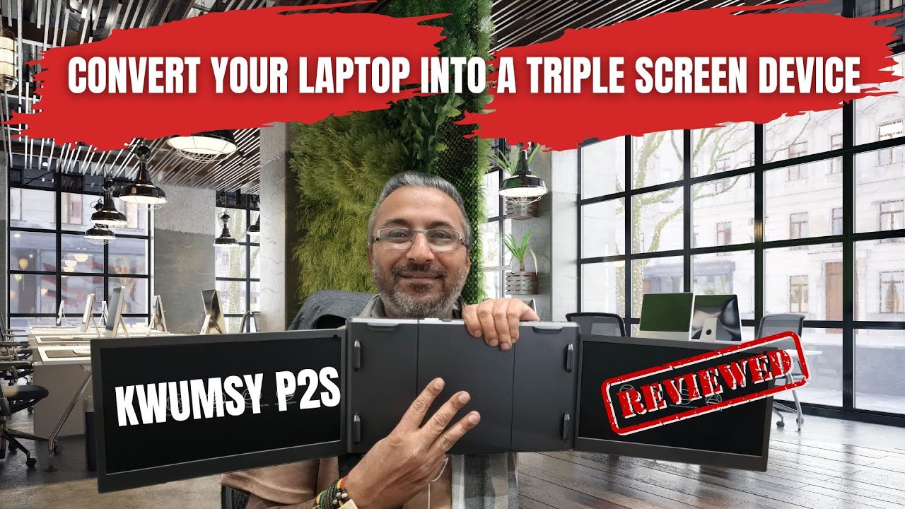 P2S 12 Inches USB-C Triple Screen Laptop Monitor Extender For