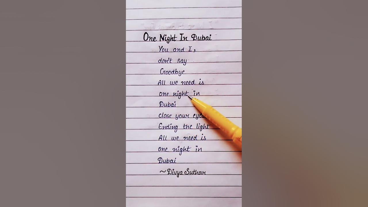 One Night In Dubai song ~Arash Helena | #comment your song | #lyrics #viral shorts ||