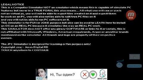 Windows Vista и 7 на андроид "Эмулятор JPCSIM"