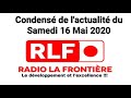 Condens de lactualit du mardi 19 mai 2020 sur radio la frontire roland abiola bokossa rlf