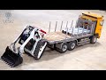 RC BOBCAT & CARGO LOADED w/o Ramps onto FLAT DECK - LESU LT5 TRACKED SKiD STEER | RC ADVENTURES