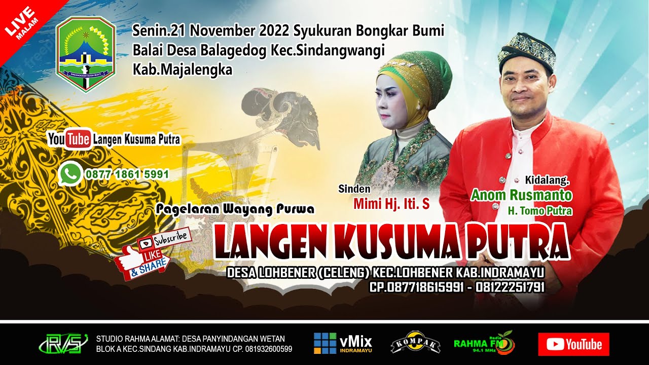 🔴MALAM, LANGEN KUSUMA PUTRA || SYUKURAN BONGKAR BUMI BALAI DESA BALAGEDOG SINDANGWANGI - MAJALENGKA