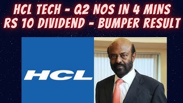 HCL Technologies -  Quarterly Results - 2nd Quarter - 10 Rs Dividend - Long Term Investment Stocks