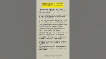 From Rejection to Billionaire  J K  Rowling’s Inspiring Story