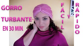 GORRO TURBANTE EN 30 MIN. A CROCHET