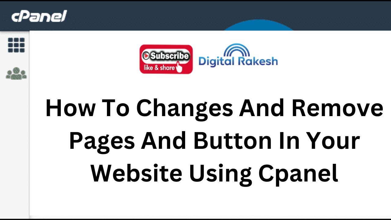 How To Changes And Remove Pages And Button In Your Website Using Cpanel - YouTube