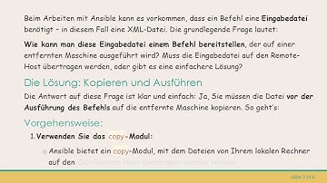 Wie man Eingabedateien für Befehle in Ansible bereitstellt