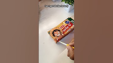 Thumbnail of Drawing luffy on parle g packet #shorts