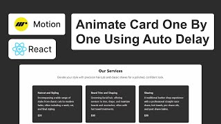 Animate Cards One By One Using Motion With React | STAGGER ANIMATE