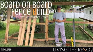 Installing Board on Board Fence With Postmaster Posts | DIY | Timelapse