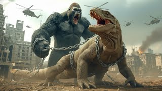 KING KONG VS MECH-LIZARD The City Destruction Scene | 4K Epic AI Cinematic Battle
