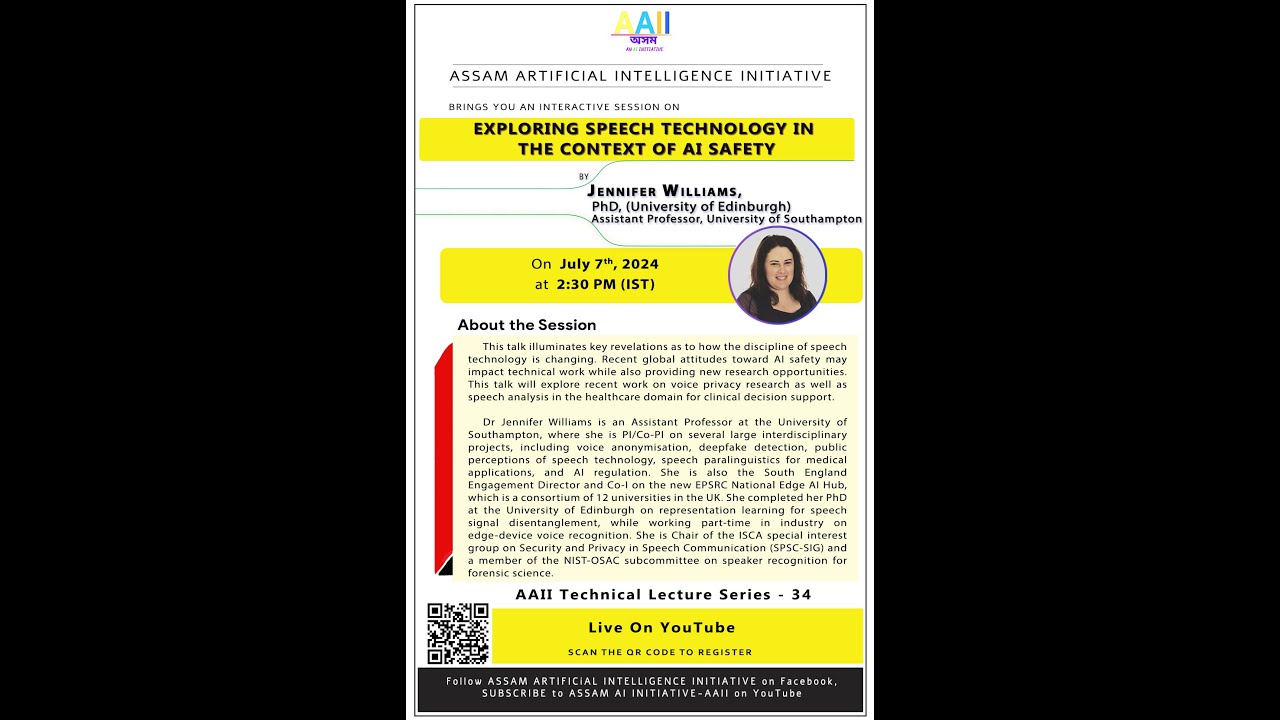 ATLS-34: Speech Technology in the Context of AI Safety| Jennifer Williams, University of Southampton