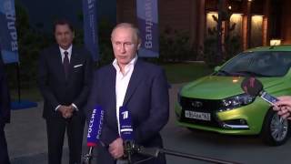 Лада Веста Путин за рулем Lada Vest