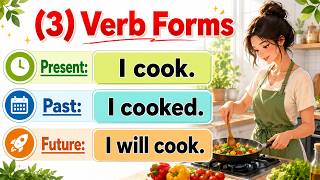🚀 Learn 3 Verb Forms Easily | Present, Past & Future English for Beginners 📚(part 1)