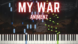 [Animenz] My War - Attack on Titan The Final Season OP - Piano Tutorial || Synthesia