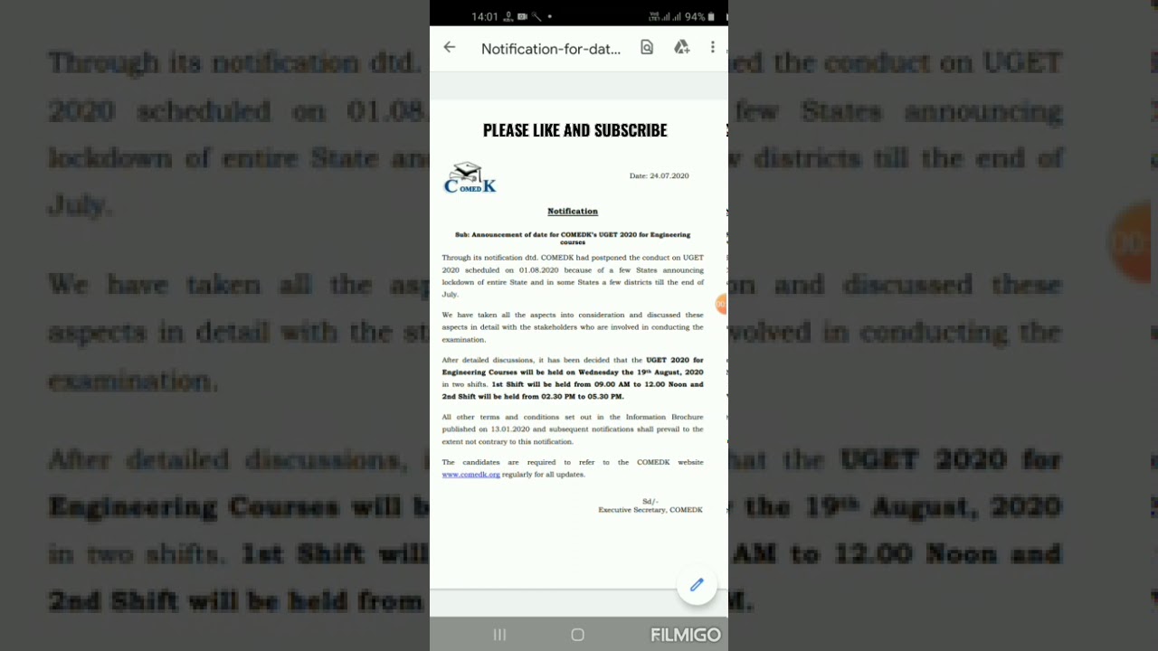 COMEDK 2020 EXAM DATE (NEW NOTIFICATION ON 25 JULY RELEASED)