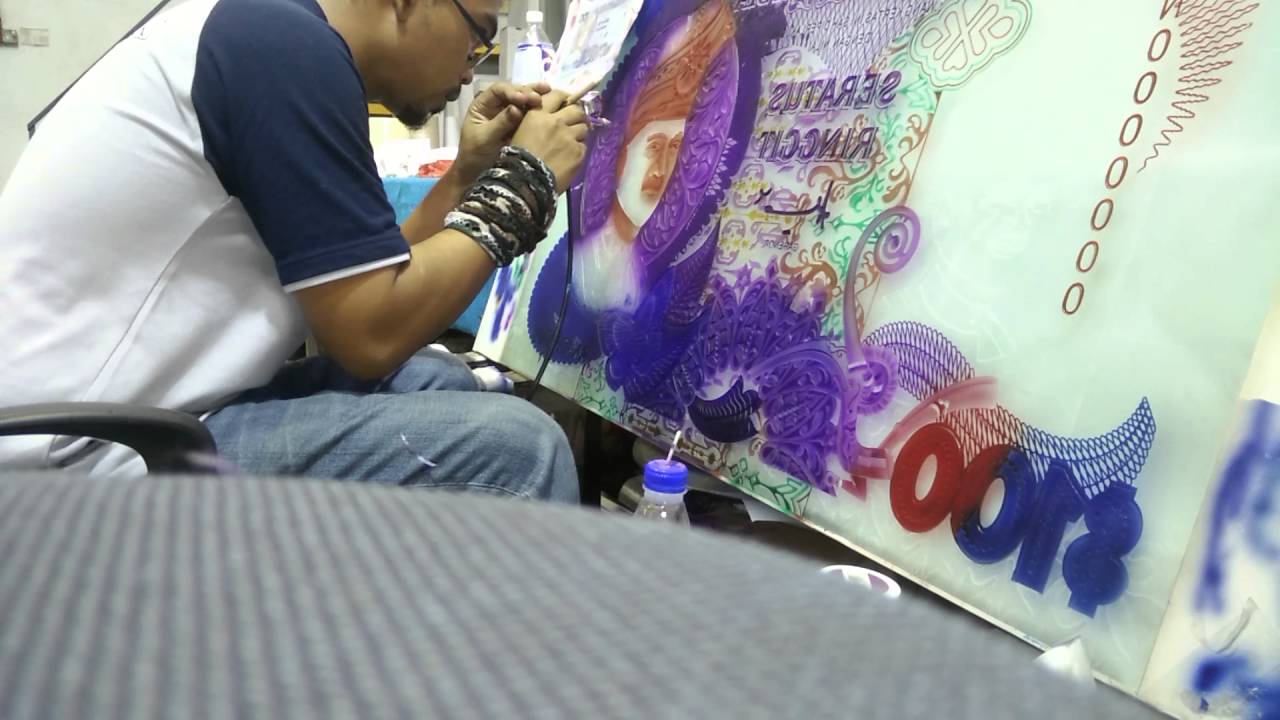 Airbrash glass sandblasting etching Ringgit Malaysia 100 YouTube