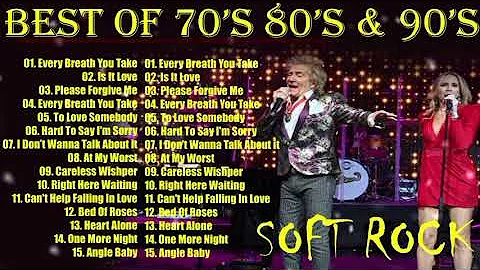 Phil Collins, Elton John, Rod Stewart, Bee Gees, Billy Joel, Lobo🎙 Soft Rock Love Songs 70s 80s 90s