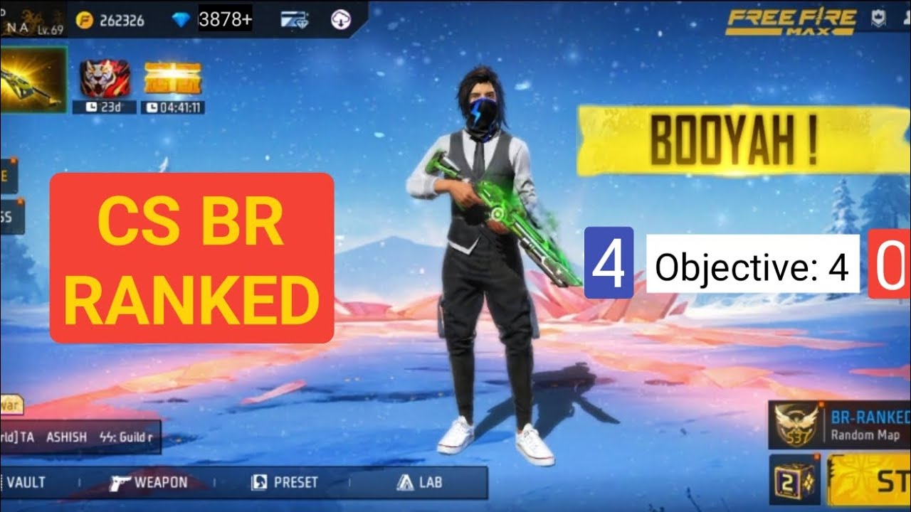 FreeFire | CS BR Ranked | Challenging Game | FF BOOYAH 4 Vs 4 - YouTube