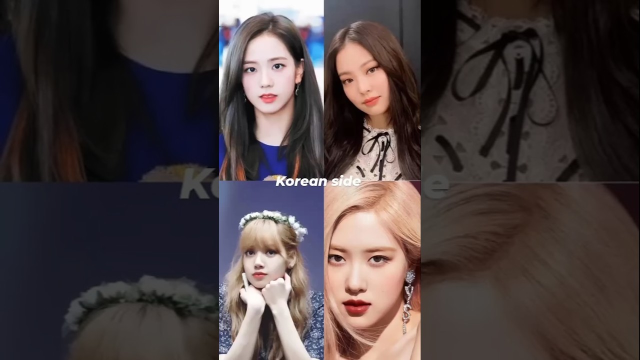 Blackpink members in Korean vs American side (makeup) 