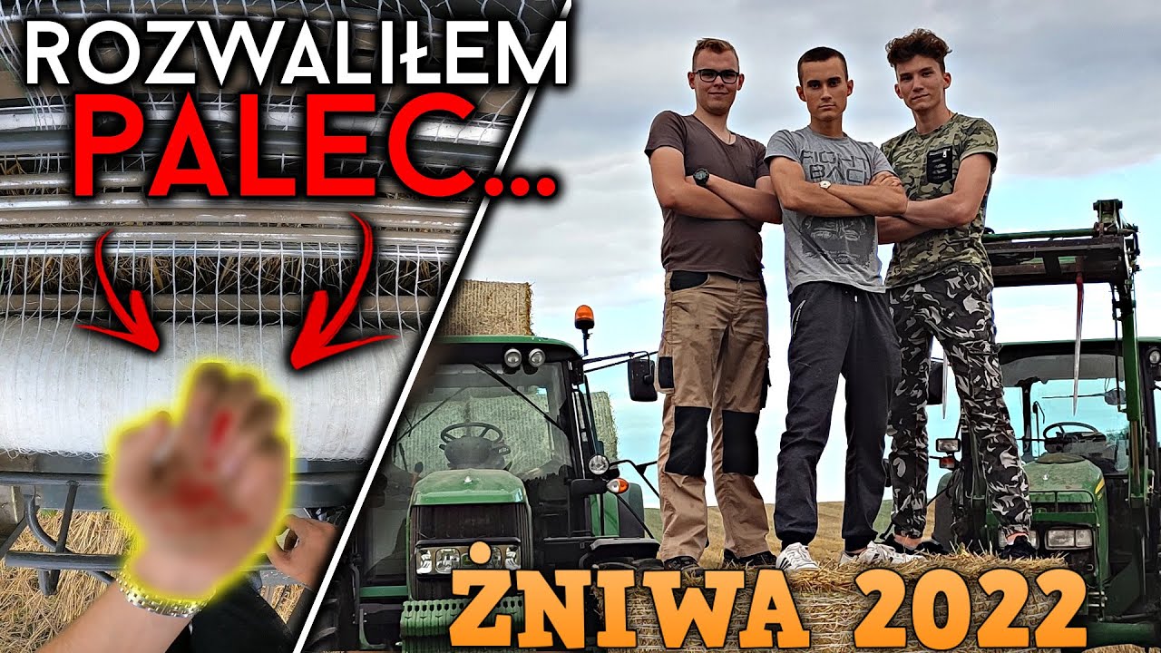ROZWALIŁEM PALEC... / Koniec ŻNIW 2022 / Prasowanie & Zbieranie Bel - 2 PERSPEKTYWY ☆ MKVlog [#17]