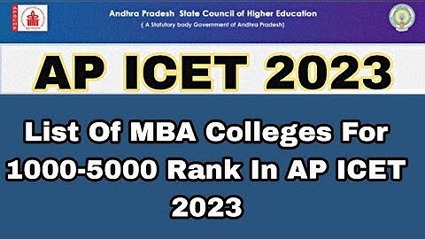 AP ICET 2023 Counselling Dates || List Of MBA Colleges For 1000-5000 Ranks In AP ICET 2023 ||