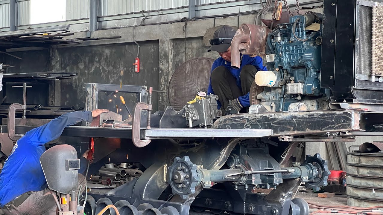 Máy xới bánh xích Kubota 95hp số cơ đấu bơm thuỷ lực #mayxoibanhxich #maycay #mayxoidat #nongdan