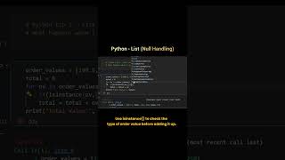 Python - How to handle Null values in a list  #python #pythonprogramming #shorts #learnpython