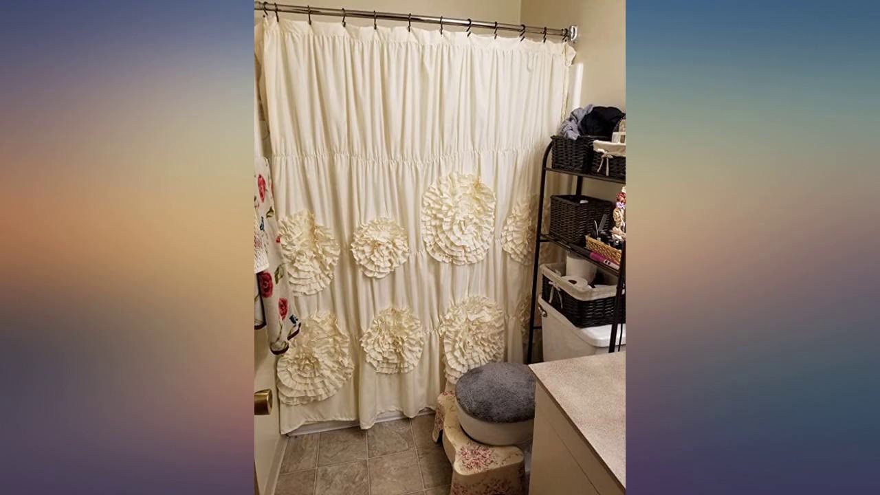 Lush Decor Serena Shower Curtain Ruffled Floral Shabby Chic Farmhouse Style review