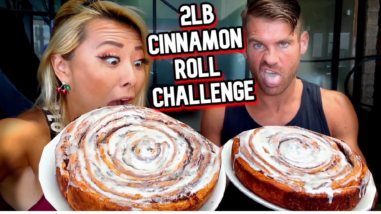 2LB CINNAMON ROLL CHALLENGE at Plums Cafe in Costa Mesa, CA!! RainaisCrazy YouTube