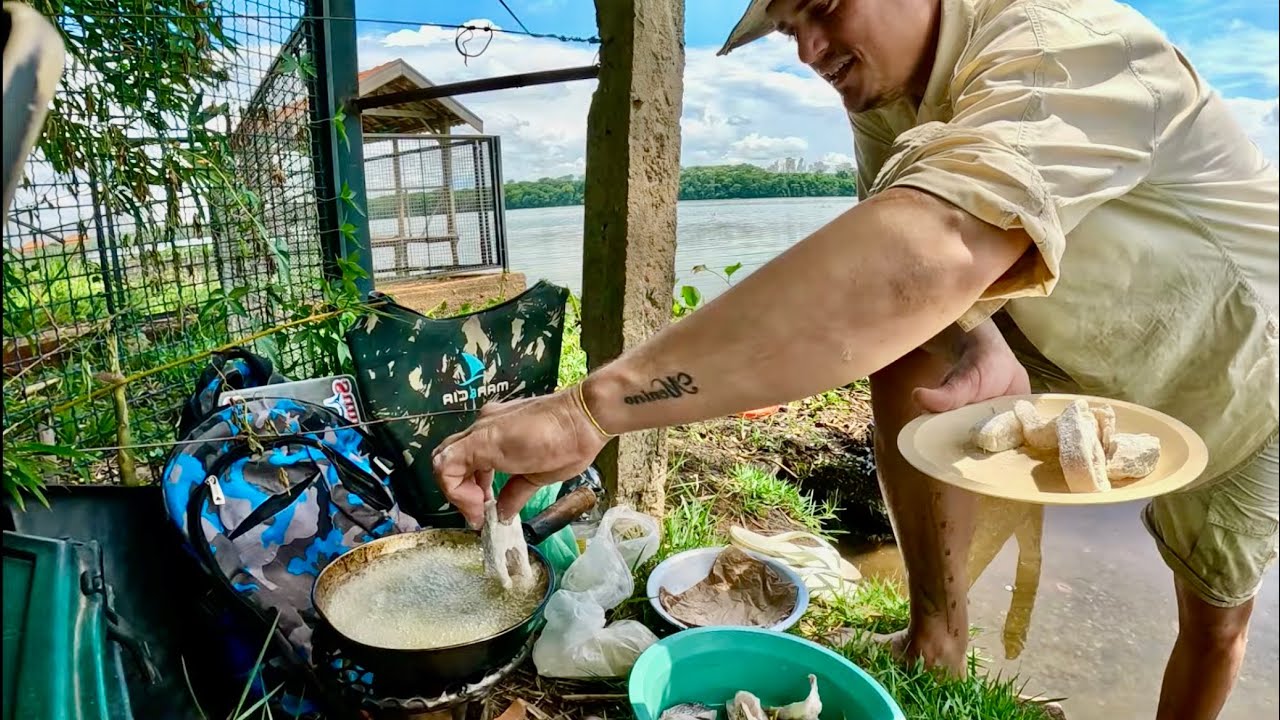 USEI CAMARÃO VIVO E BOIA NÃO DÁ TEMPO DE JOGAR SÓ PEGUEI BITELO... Pescaria Rio Tietê