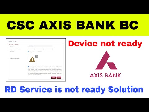 Axis Bank Bc  Rd service is not ready | Morpho Rd service not ready | Mantra Device rd service eror