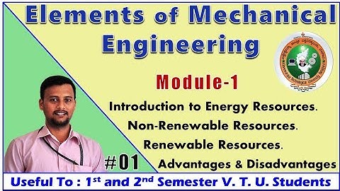 EME Module 1 | Energy Resources | Part 1 | Renewable & Non-Renewable Energy | VTU EME | First Year