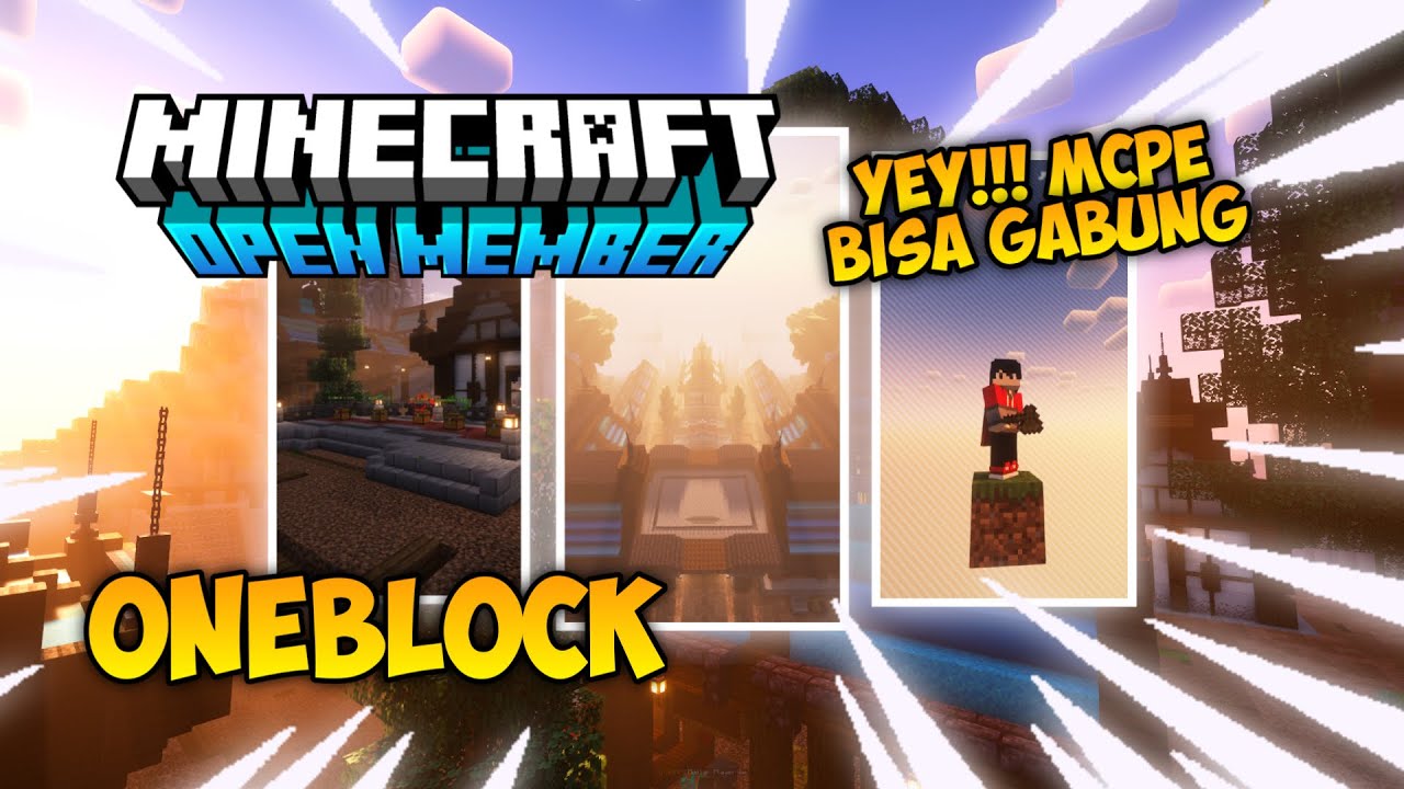 ADA YANG BARU NIH OPEN MEMBER SERVER ONEBLOCK MCPE VERSI OFFICIAL 1.20 ...