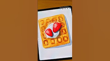 Strawberry Waffle 🍓 #procreate #shorts #art #watercolor