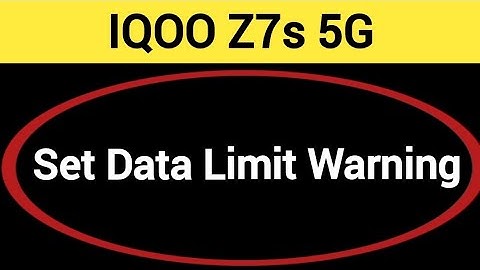 how to set data limit warning,IQOO Z7S 5G me data limit kaise set kare