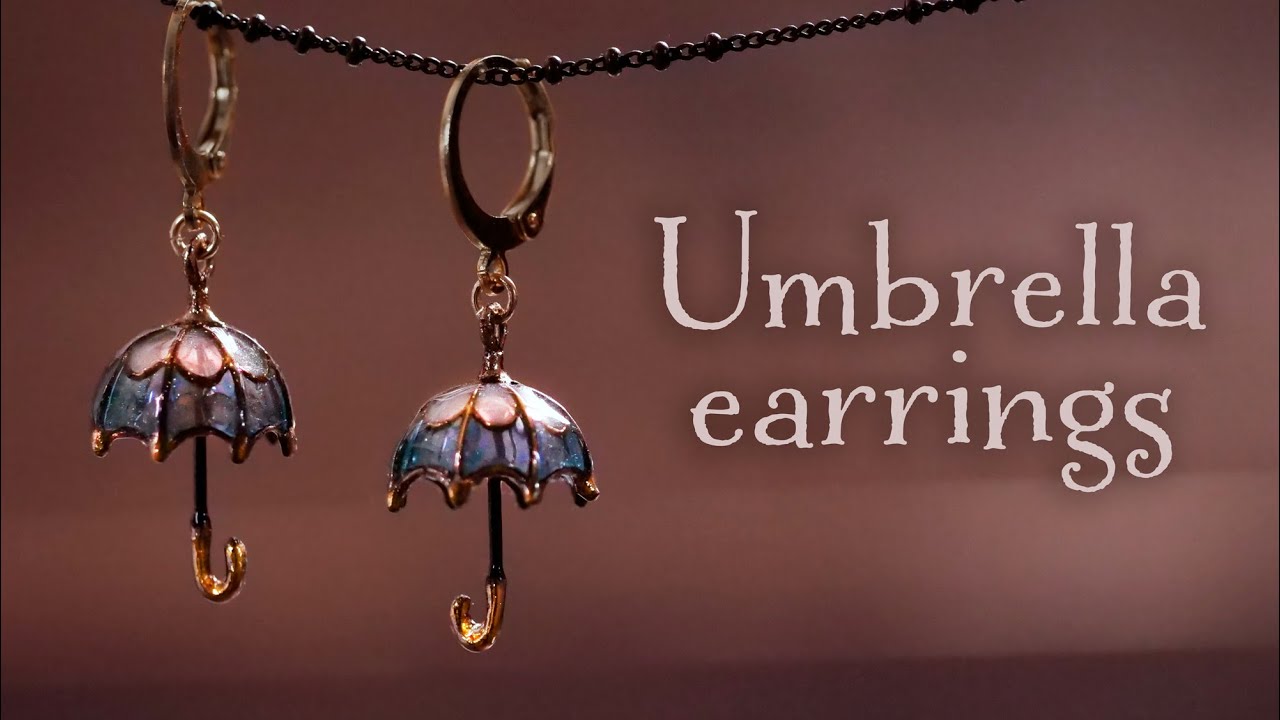 【レジン×ペーストクレイ】前回のスピンオフ動画！傘のピアス DIY Previous spin-off video! Umbrella Earrings [Resin x PasteClay]