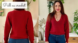 Comment faire un pull au crochet facile ? XS à 8XL Tuto crochet gratuit aspect Tricot modèle pull