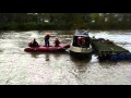 Out of control narrowboat drifts down River Severn