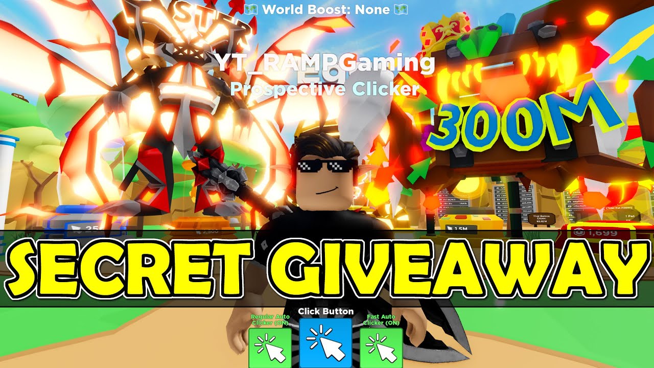 CLICKER SIMULATOR SECRET PET GIVEAWAY!! 300M DERANGED KRAB SECRET PET GIVEAWAY in Clicker Sim Roblox